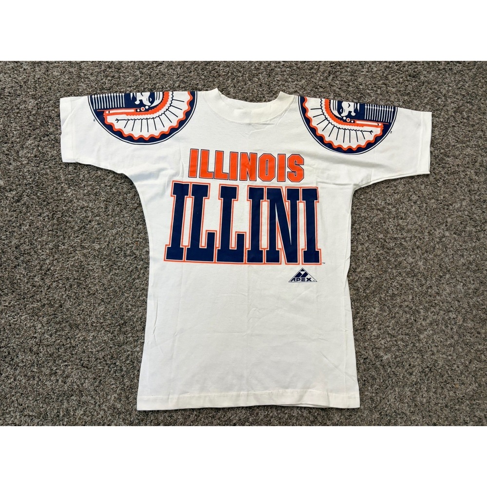 Vintage Apex One T Shirt Illinois Fighting Illini Football Medium USA Made